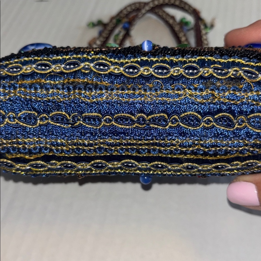 BUTLER & WILSON VINTAGE BEADED HANDBAG COLORFUL ADORNMENT WITH SNAP CLOSURE - Picture 12 of 16